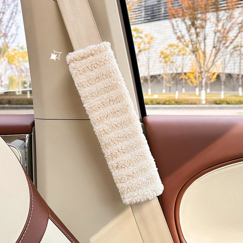 

1Pc Universal Comfort Car Seat Belt Cover Soft Plush Shoulder Pad Anti-Friction Faux Fur Seatbelt Cushion Auto Accessories Part