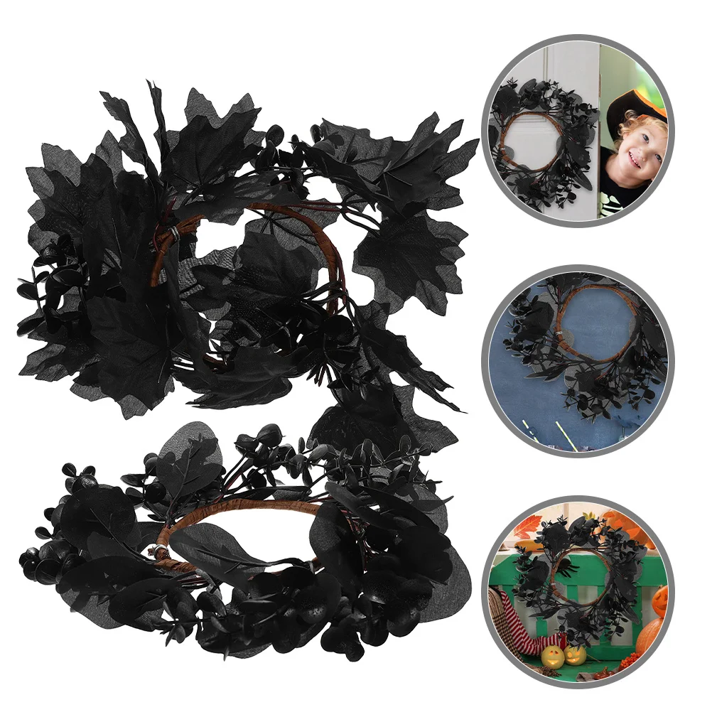 

2Pcs Halloween Wreath Realistic Front Door Decor Indoor Outdoor Decoration Party Supplies Halloween Wreath