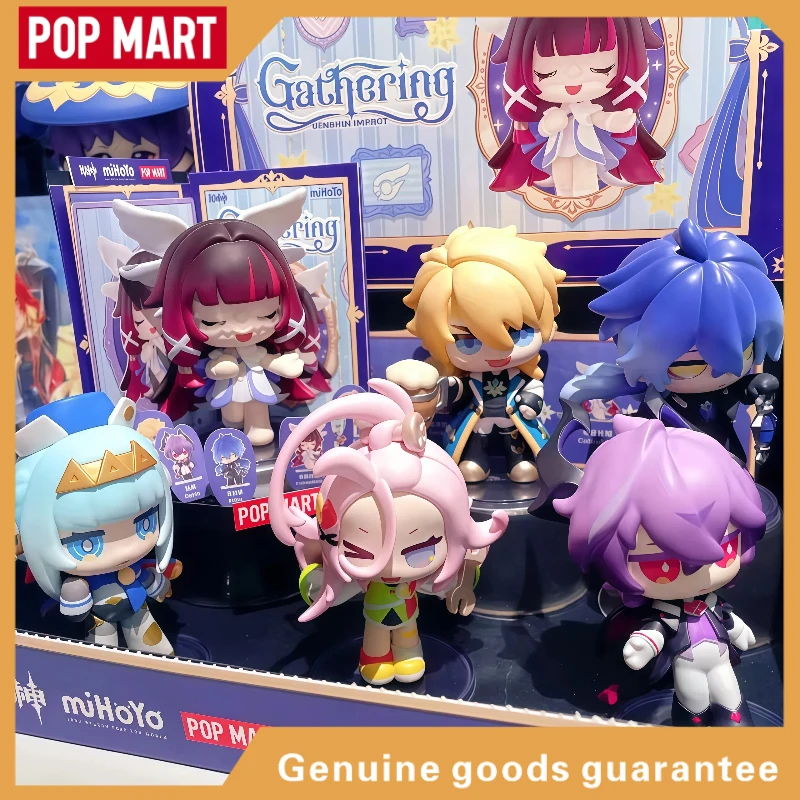 

POPMART Genshin Impact Carnival Q Version Blind Box Figure Collectible OrnamentAnime Character Model Desktop Decor For Game Fans