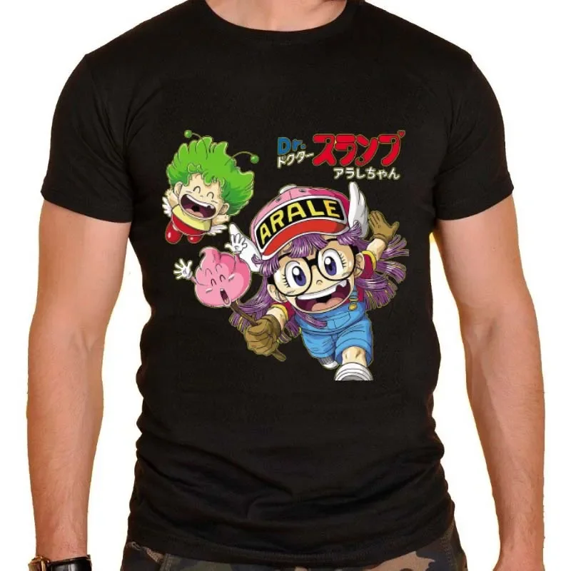 Arale Foil Vintage Print Dr Slump Toriyama Anime Manga 90s Cute Robot 80s cotton T Shirt Street Fashion Casual Tee Men\'s Tshirt