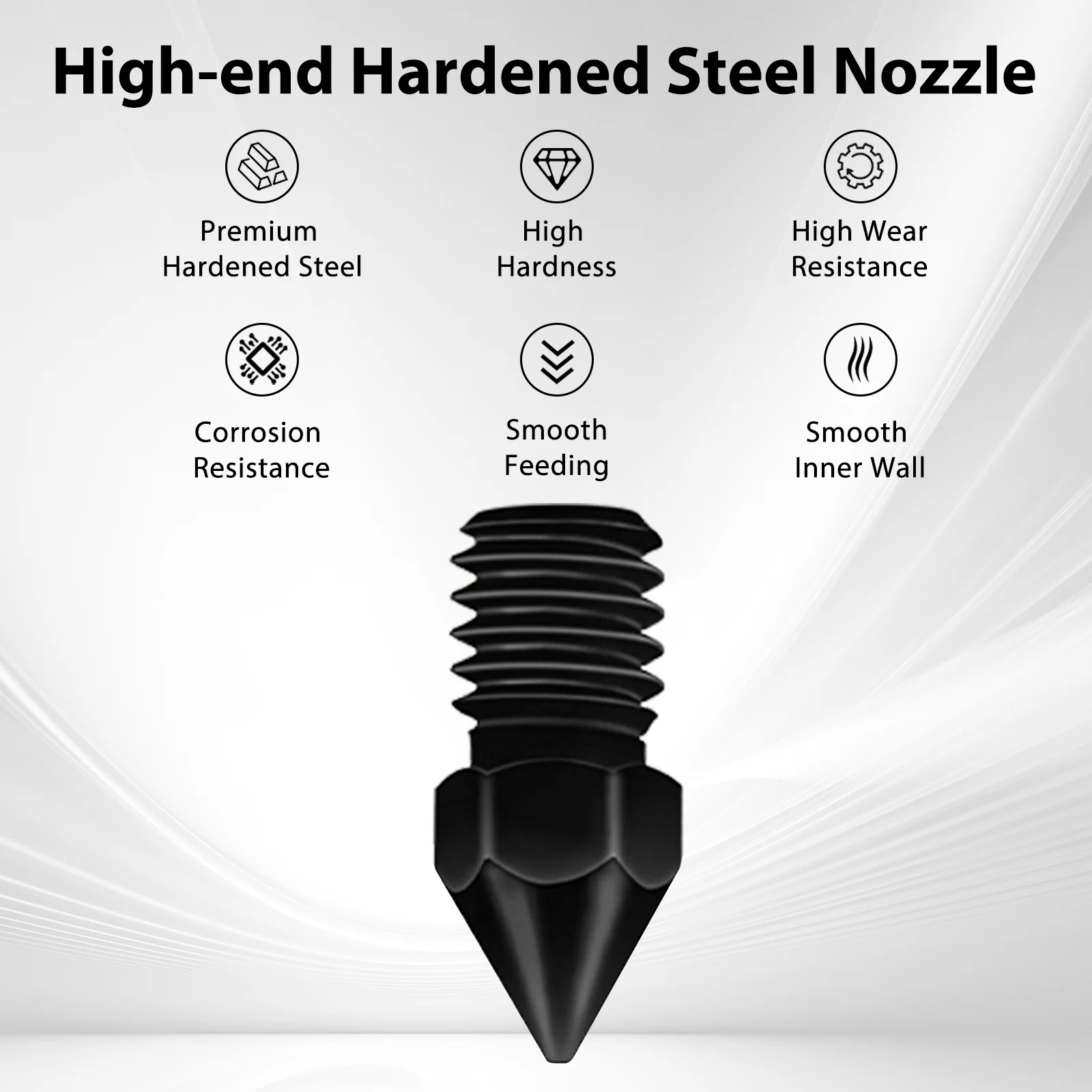 Bico de aço endurecido, 5 peças para impressora de cinto ideaformer ir3 v2 0.4/0.6/0.8mm para ideaformer ir3 v2/v1 cinto peças de impressora 3d