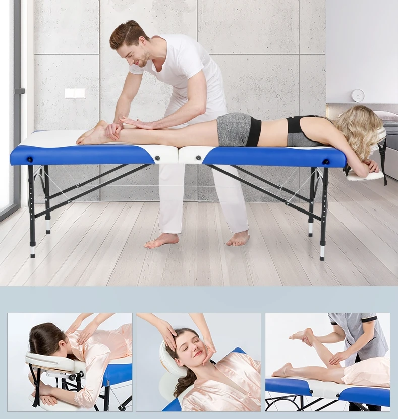 Folding massage table, massage  home care  liftable portable bed