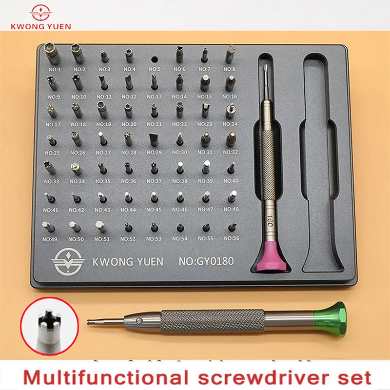 Hot Sales Brand Watch Repair Tool Kit Assortment of 56 Tips Stainless Steel  Screwdriver Special Screwdriver for  Watchmaker