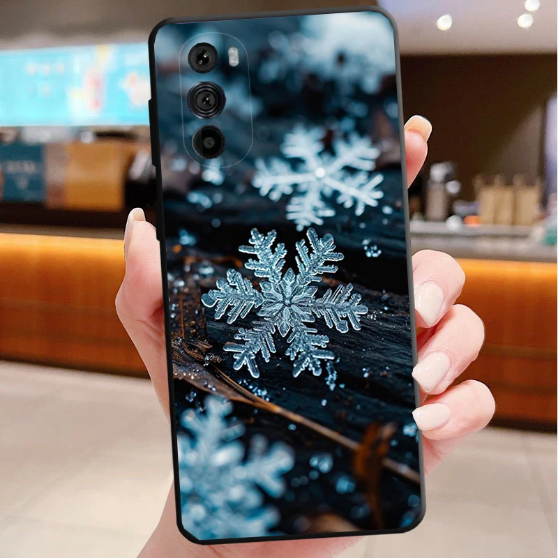 حافظة هاتف لهاتف موتورولا إيدج 60 50 40 30 Ultra Neo Fusion 50 40 Pro Moto G Stylus G Play G Power G شتاء عيد الميلاد ندفة الثلج #2