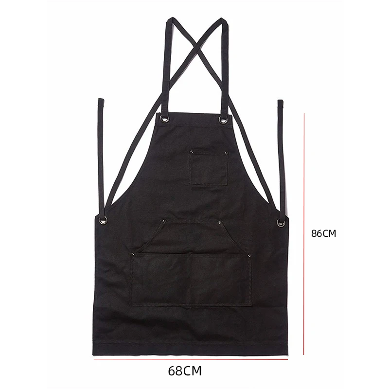 Heavy Duty Canvas Work Apron with Adjustable Pockets Gardening Apron Woodworking Apron Carpenter's Painting Sleeveless Apron