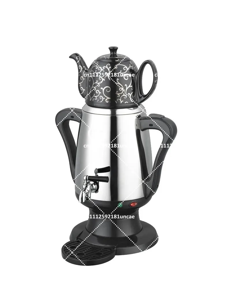 

Electric Turkish Samovar Tea Set Dual Chamber Kettle for Black Tea Brewing Traditional Copper Pot