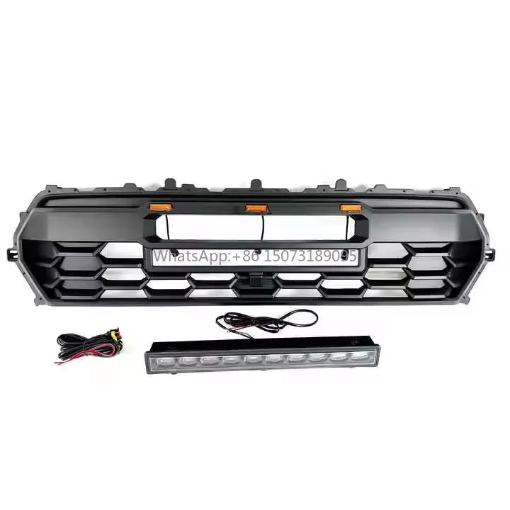 

Автозапчасти, передняя решетка из АБС-пластика с подсветкой для Tacoma TRD Pro 2024+, черная решетка переднего бампера