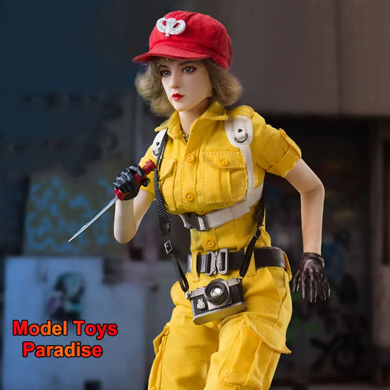 BBK012 1/6 Women Soldier GIJOE Jaye Yellow Jumpsuit With Weapon Full Set 12inch Action Figure Toys Collectible Gifts