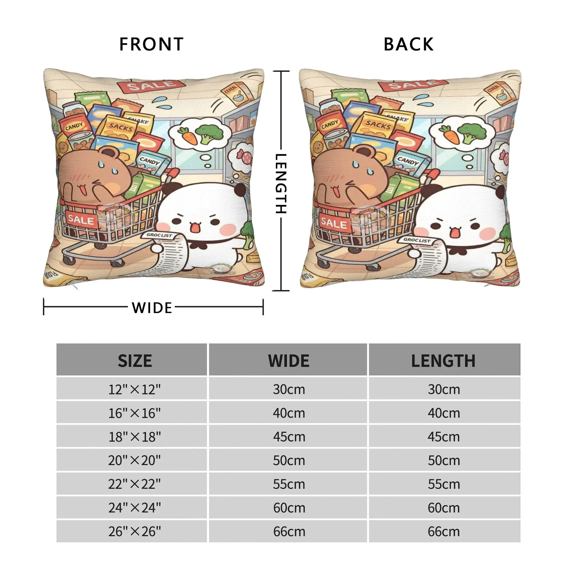 Bear And Panda Bubu Dudu Pillow Cover Novelty Pillow Case For Chair Sofa Home Decoration Cushion Cover Soft Graphic Pillowcases