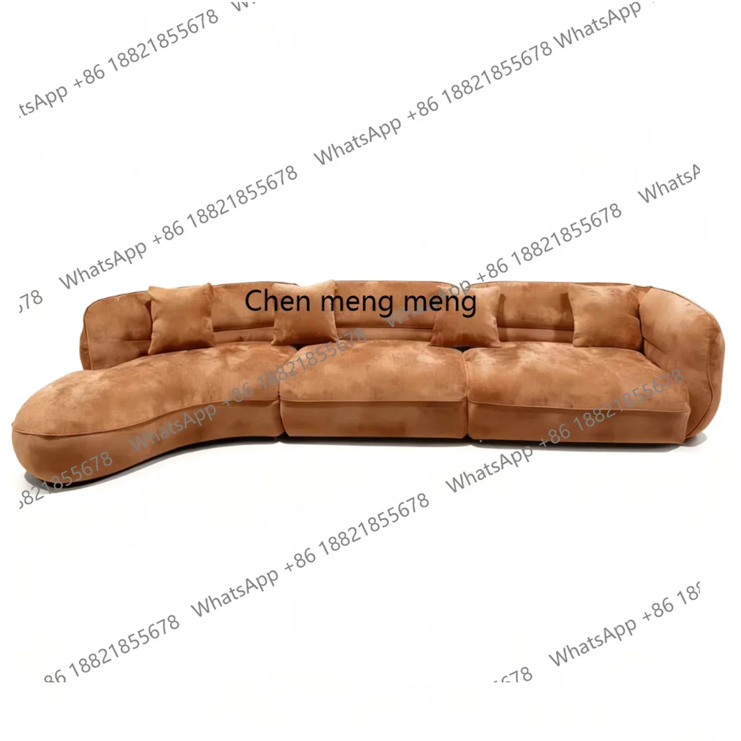 P32 Italian minimalist curved fabric sofa light luxury designer homestay special-shaped corner sofa