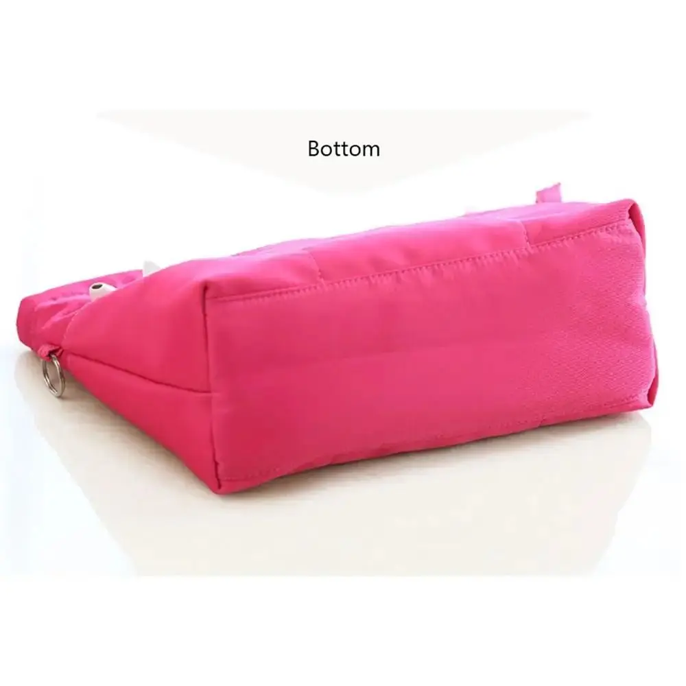Elegant Cosmetic Organizer Insert Bag Storage Bags Multifunctional Multi-Pocket Handbag Solid Color with Zipper Inner Bag Women
