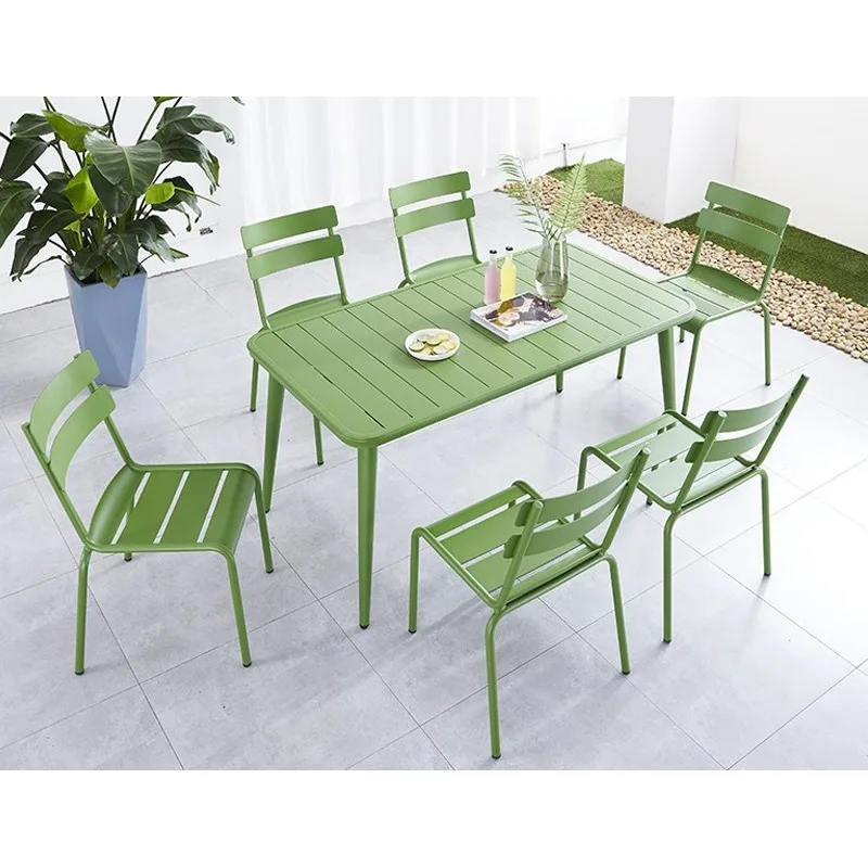 Color tables and chairs Balcony villa Waterproof sunscreen Table Dining table