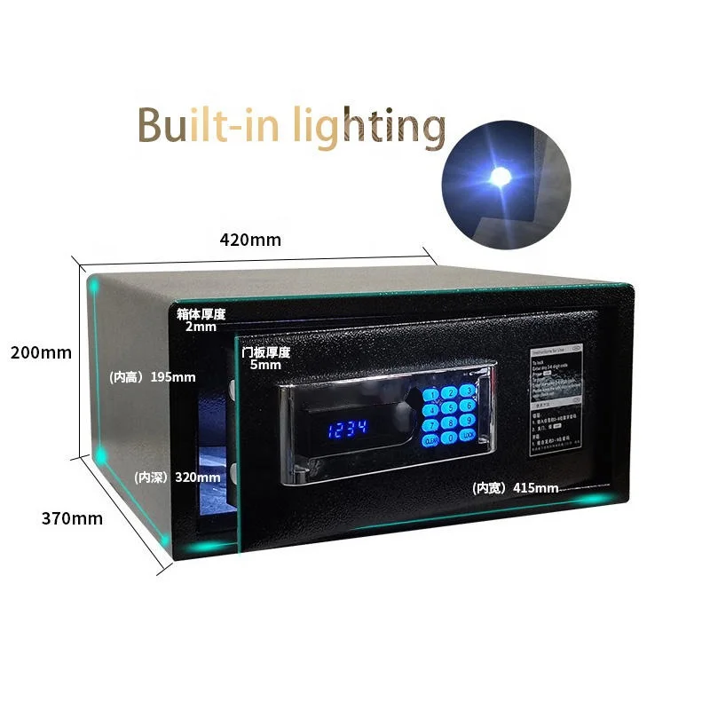 Xbtプロフェッショナルスマート金庫、コンビネーションロック、キーロック、電子機器、デジタル金庫、お金箱、引き出しの金庫