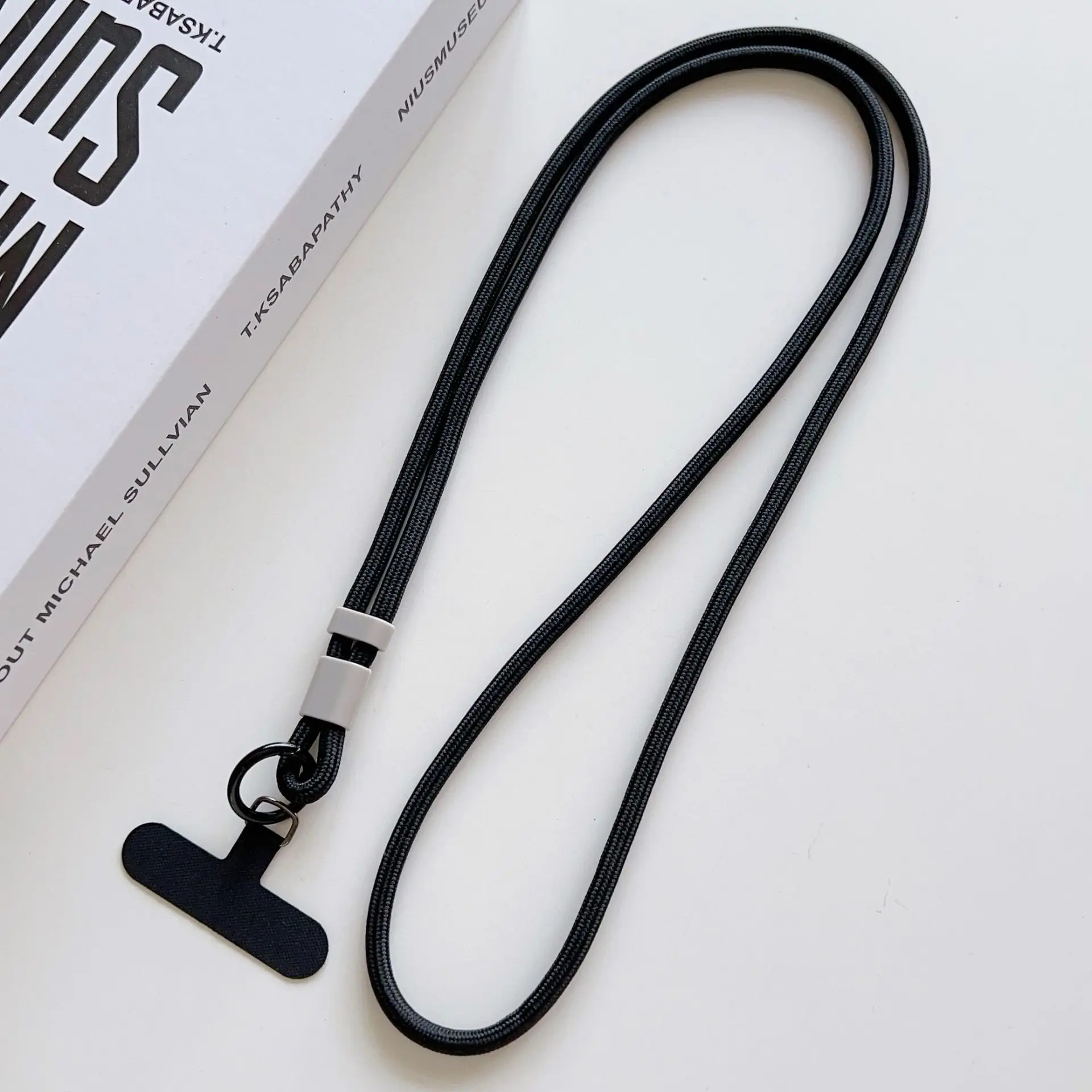 Personalisierbares, trendiges Handy-Lanyard in Uni-Farbe, diagonal tragbar, langer Schultergurt, Seil-Halskette, universell, 60cmx2