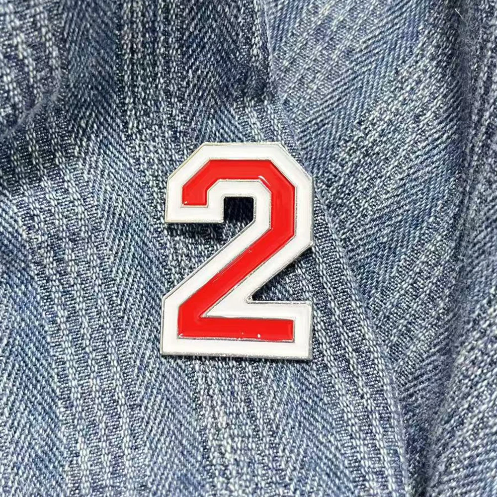 Delta Red and White Number 0-9 Lapel Pins