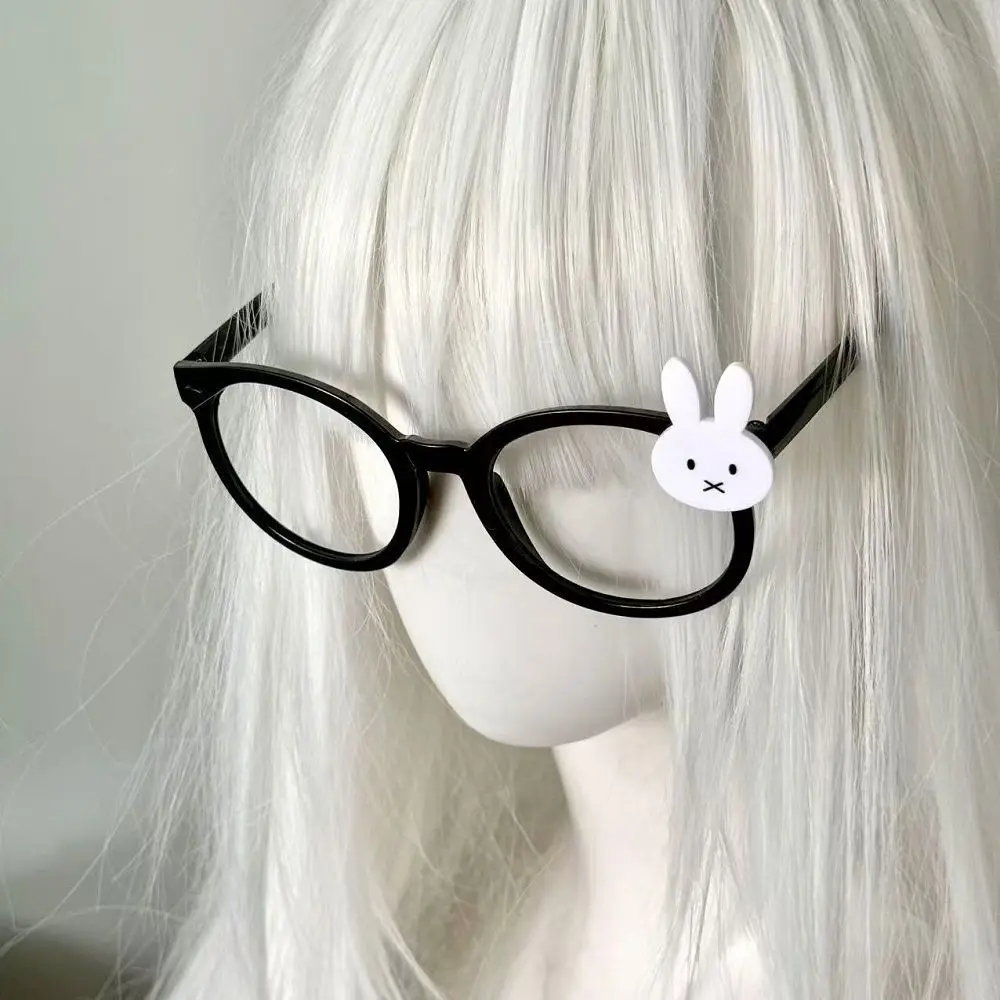Kawaii Miffy Ins Style Handmade Glasses Frame Cute Sweet Big Black Frame Spectacle Slim Face Makeup Eyewear Accessory Lovely