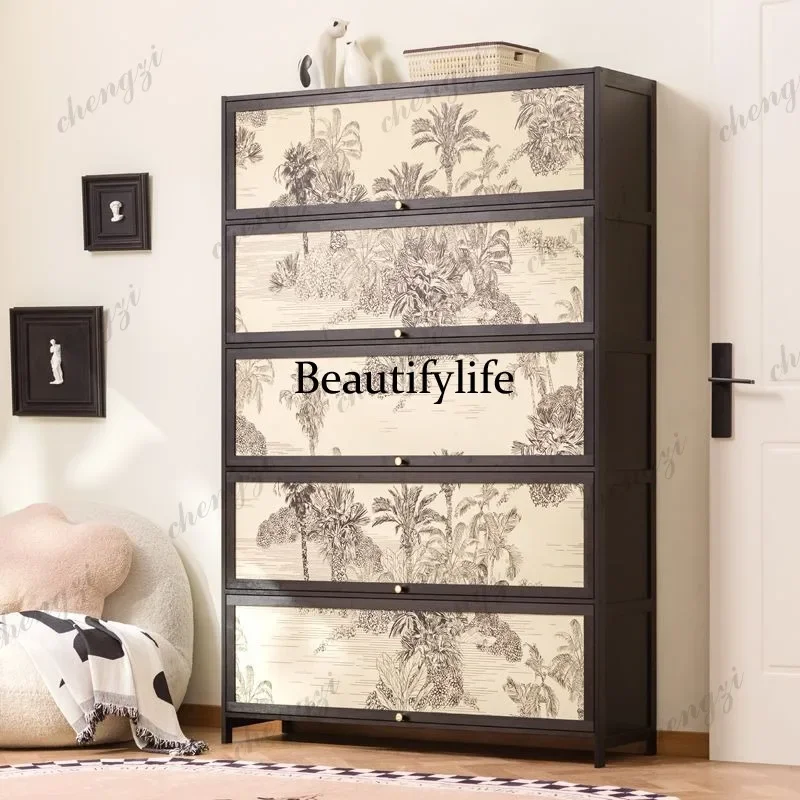K153  shoe cabinet household door home storage cabinet integrated against the wall entrance shoe rack multi-layer simple storage