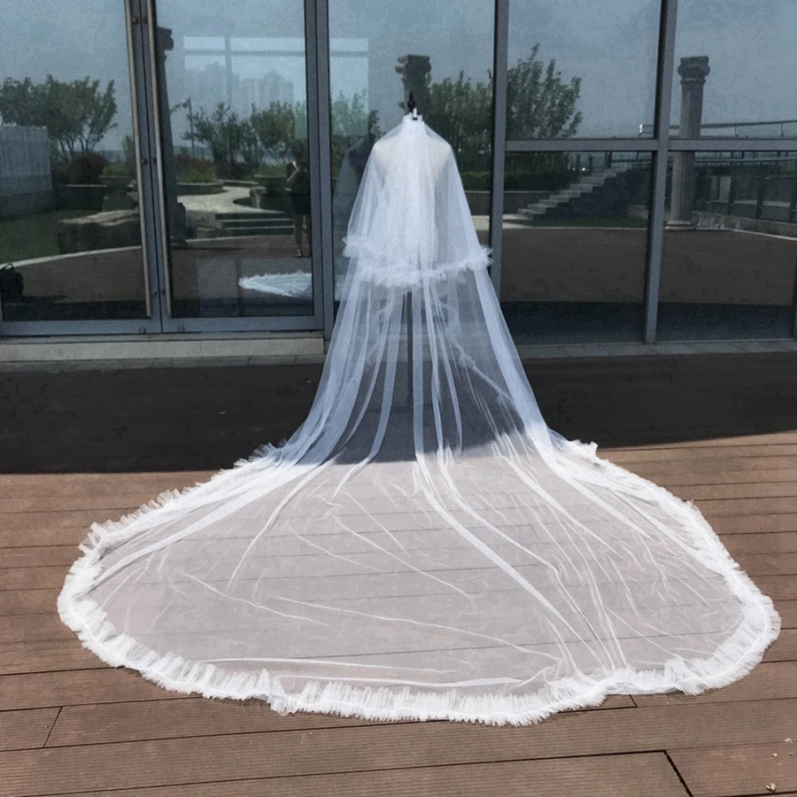 มาใหม่ล่าสุดงาช้างแต่งงาน Wedding Veils สำหรับงานแต่งงานอุปกรณ์เสริม Velos De Novia เจ้าสาว Matrimonio Welon Ślubny