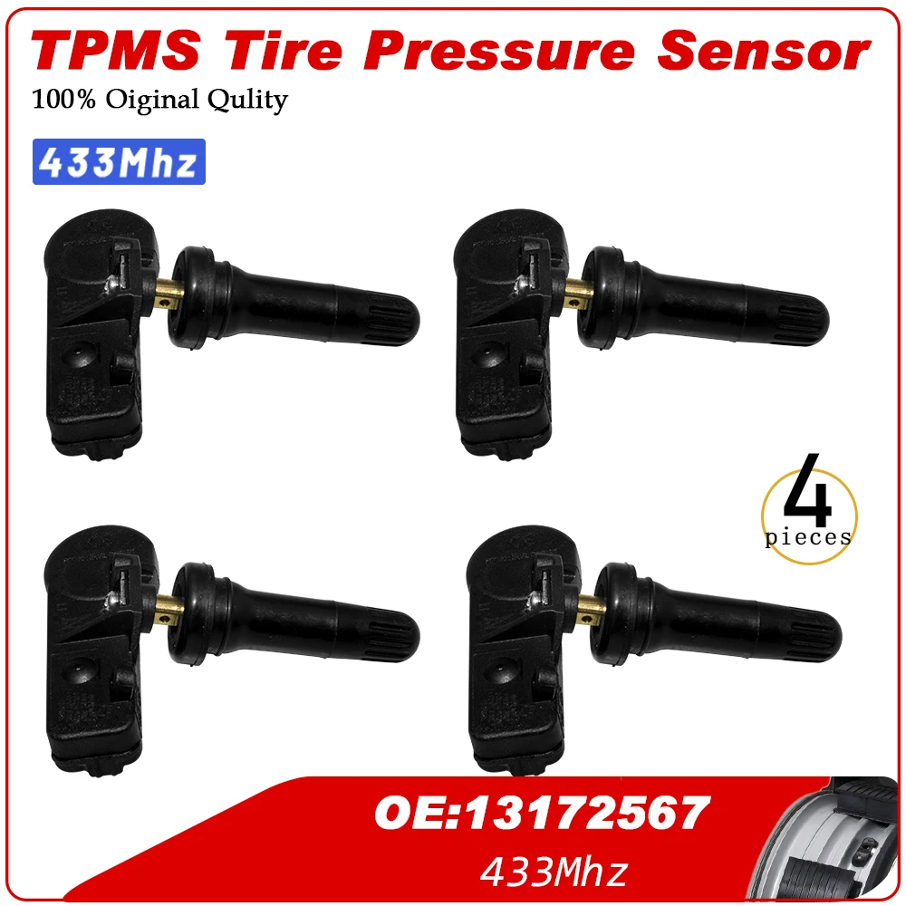 4PCS Car Tire Pressure Sensor TPMS 433MHz For Opel Vauxhall Astra H GTC 03/2004-11/2010 Astra 9-5 9-3 44264 OEM 13172567 R1200GS