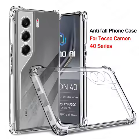 Shockproof Armor Case For Tecno Camon 40 Pro Camon40 Camon40Pro 40Pro 4G 5G Clear Silicone Phone Cover Transparent Coque Fundas
