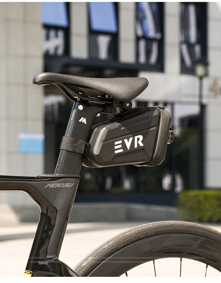 EVR Fahrrad-Hecktasche 1,25L Wasserdichte Satteltasche mit Rücklicht Hartschalen-Mountainbike-Rennrad-Aufbewahrungstasche – Detail 12