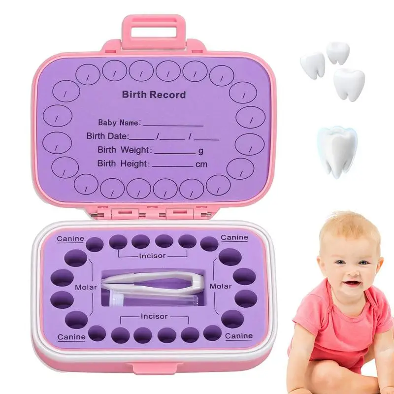 Baby Teeth Keepsake Box Colored Tooth Holders Container Dustproof Waterproof Organizer Teeth Storage Box For 20 Shed Teeth