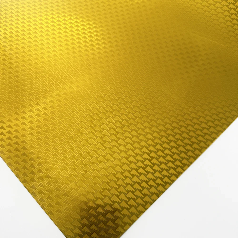 High Glossy Gold Aircraft Pattern Plated Carbon Fiber Film Car Wrap Vinyl Sticker for Car Tuning Color Stickers Adhesive Decal