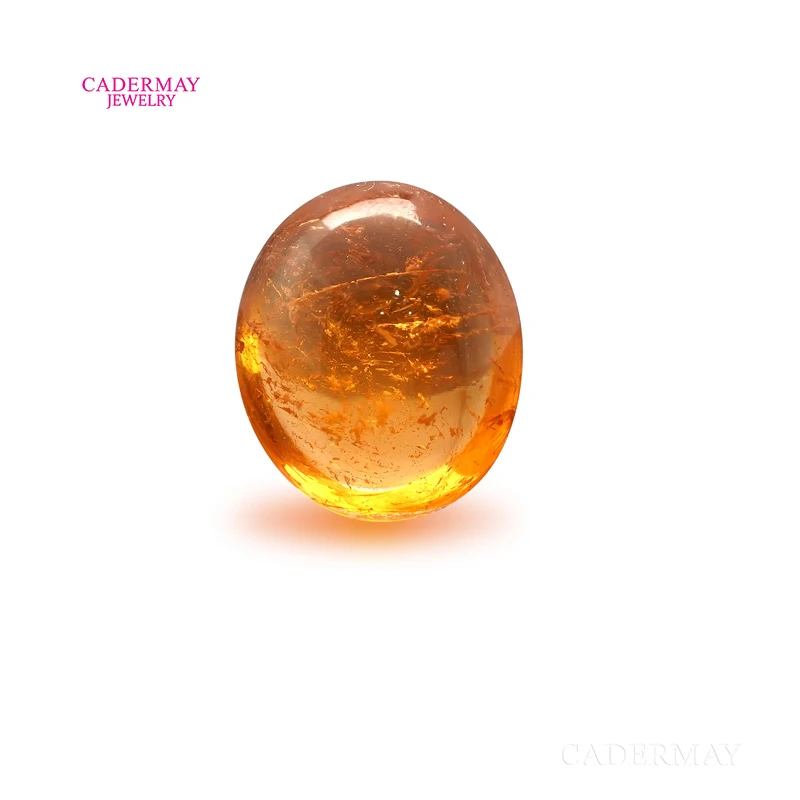 Cadermay certificate natural gemstones 2.38ct-3.69ct oval pear cabochon vivid orange fanta garnet stone for jewelry making