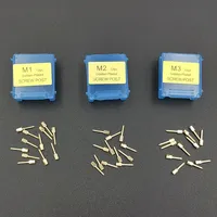 12pcs Dental Gold Plated Screw Post S1 S2 S3 L1 L2 Stainless Steel Dental Screw Posts M1 M2 M3 Single Package Dental Materials