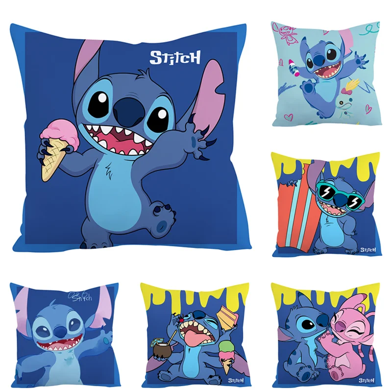 

Disney Stitch Pillowcase Cartoon Double Sided Print Pillow Case Living Room Sofa Cushion Cover Children Bedroom Home Decoration