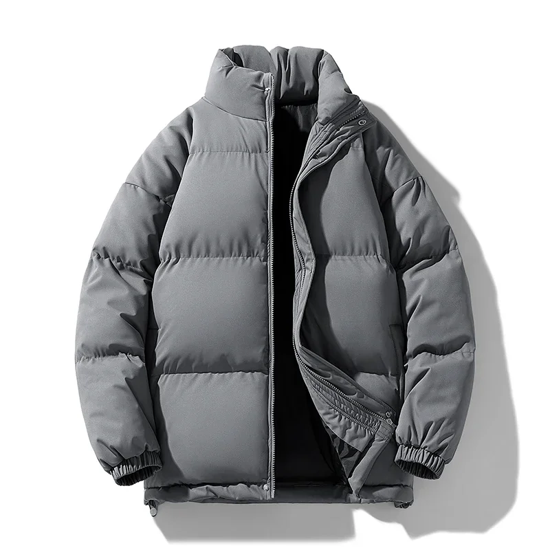 Puffer Jacket Men Thick Warm Parka Plus Size Quilted Jacket Solid Outwear Coats Loose Cotton-padded Men's Clothing Top 7XL 8XL - view 3