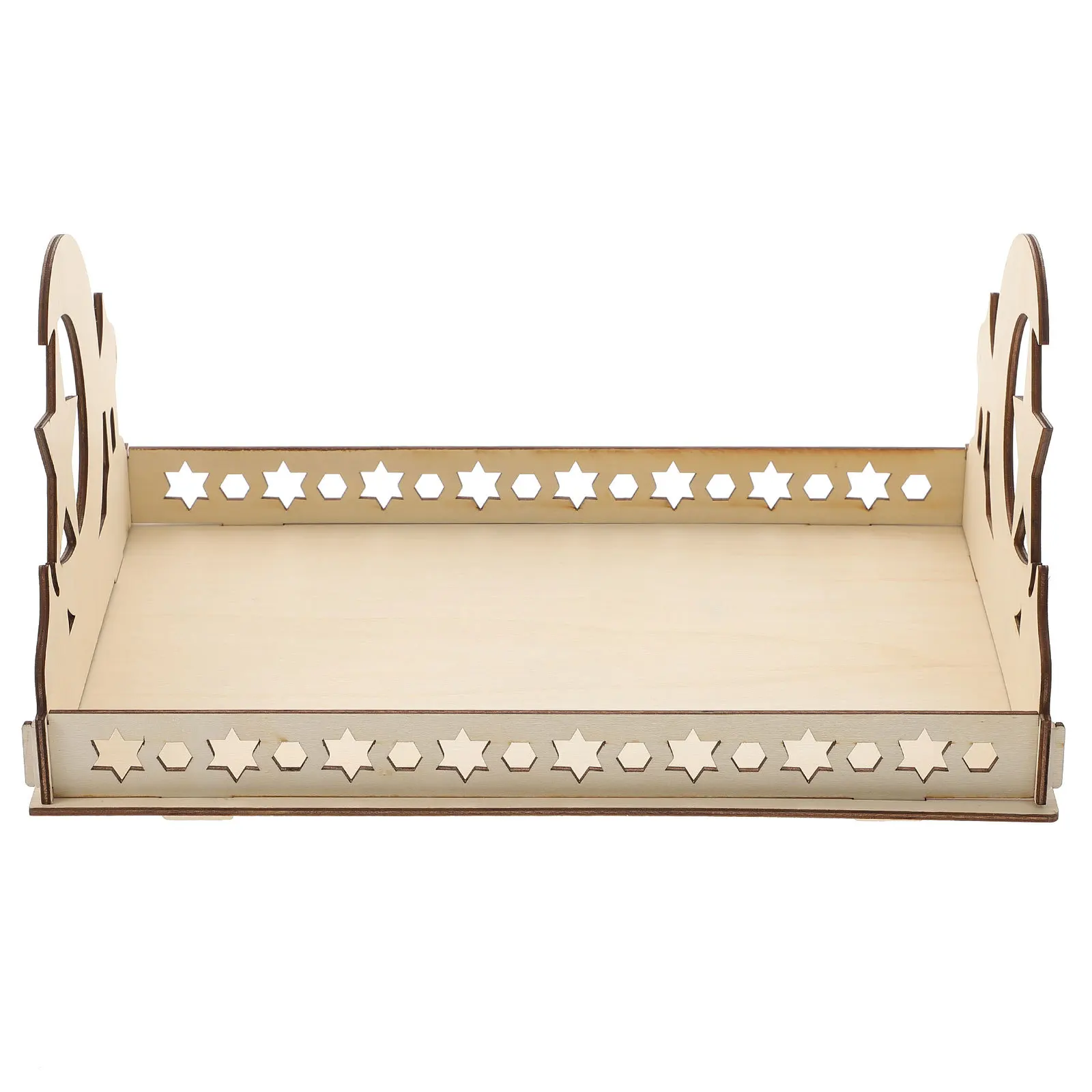 

Multipurpose Food Tray Moon Star Design Wood Serving Plate Storage Organizer for Party Desktop Sundries Holder