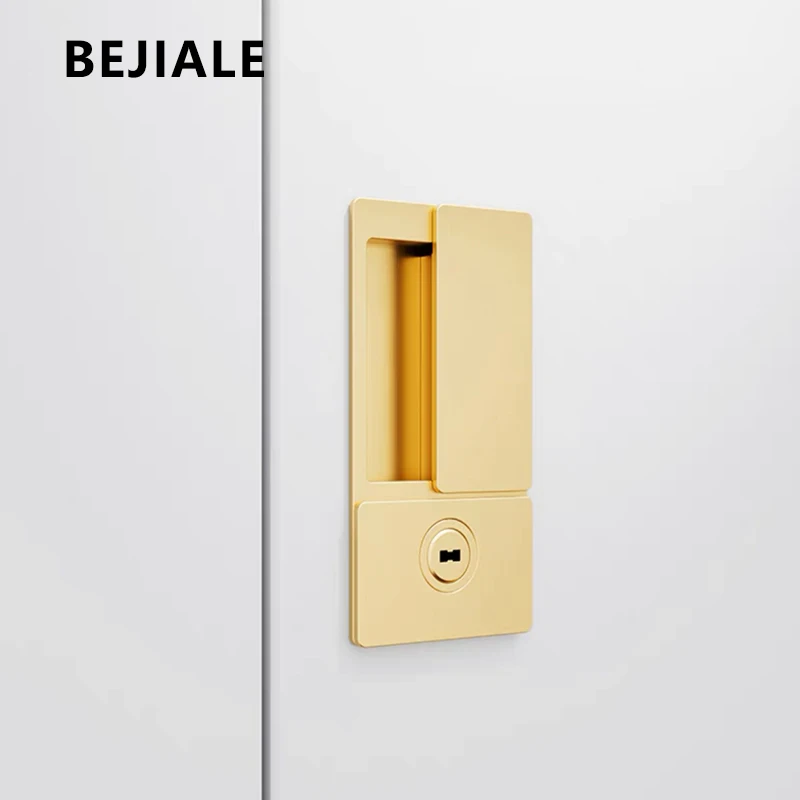 Bedroom Wooden Door Door Lock Magnetic Built-in Sliding Door Lock Silent Push-pull Handleless Double-sided Invisible Lock