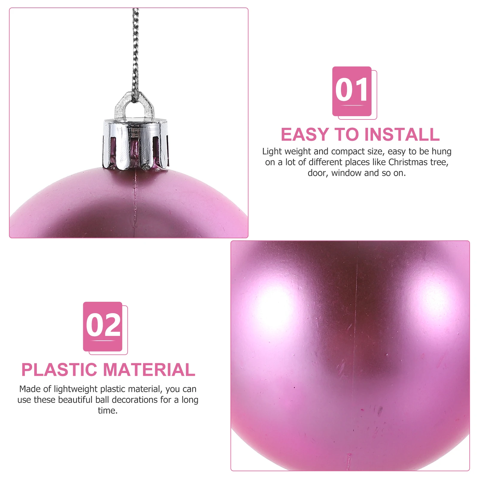

30 Pcs Christmas Decoration Ball Baubles Hanging Ornaments Lob Tree Balls Decorations for Plastic