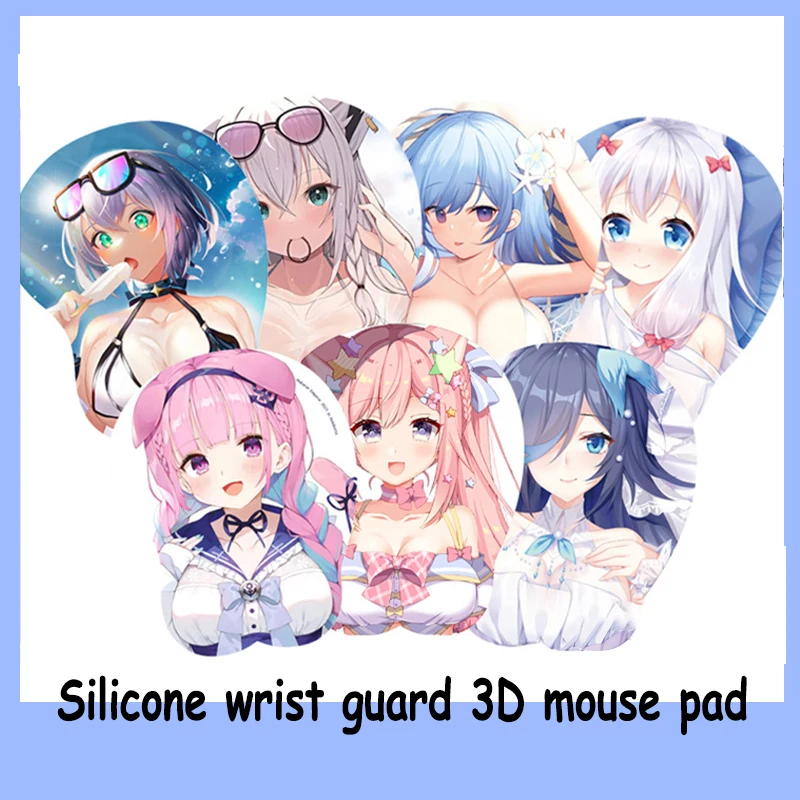 

Animation Wrist Guard Cute Girls 3D Mousepad Silicone Wrist Guard Mouse Pads Table Decoration and Accessories 255x215x30mm