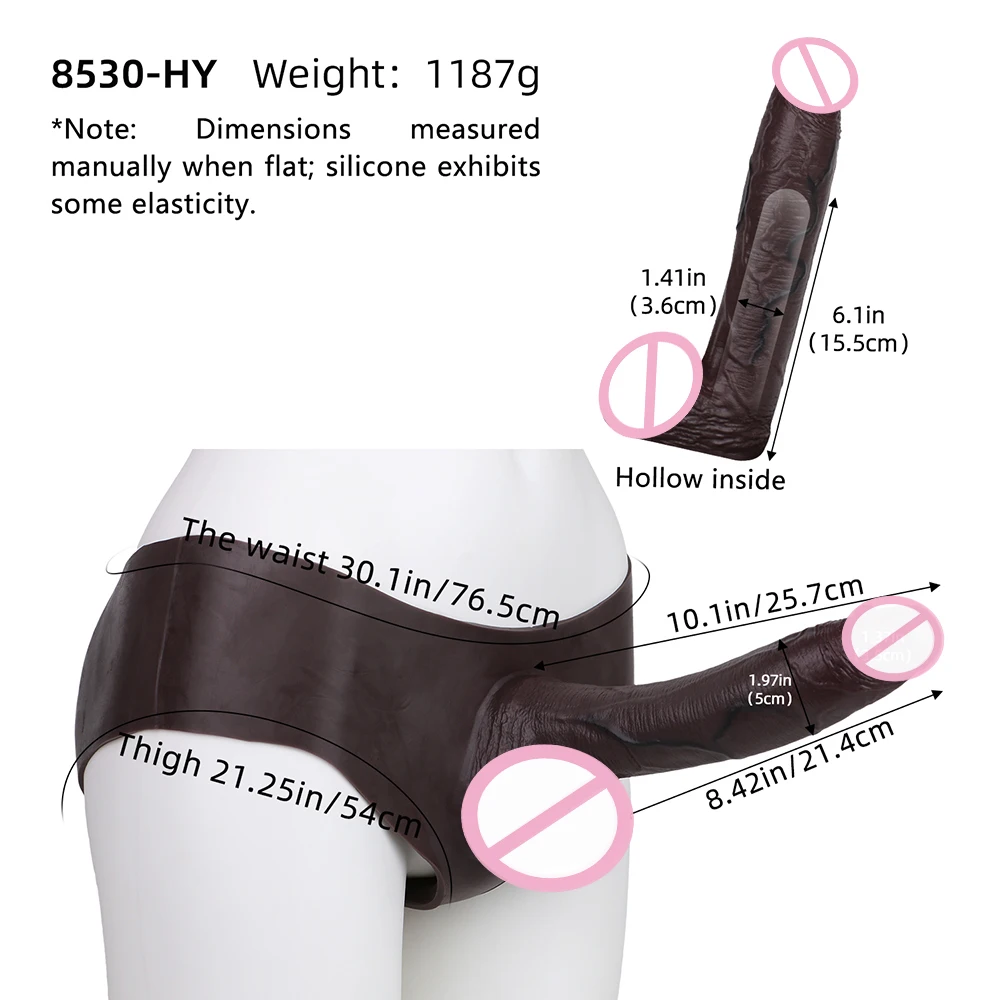 YOCY Ultra Realistic Hollow Dildo Panties Silicone Briefs Strapon Penis Extend Sleeve Pants Sex Toys For Men Dick Enlargement