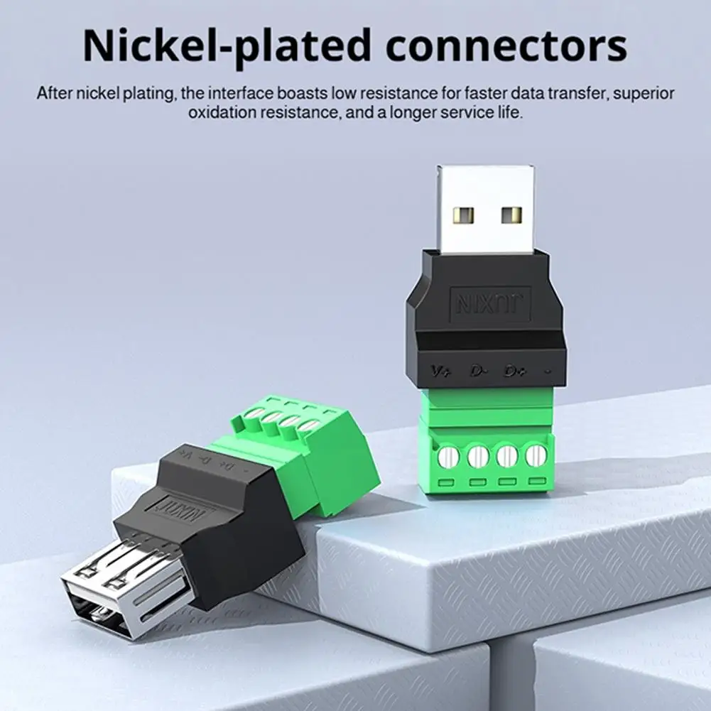 USB Plug USB 2.0 USB Connector Type A Adapter Connector Jack USB Turn Terminal 4 pin 4 Pin Screw Terminal Plug