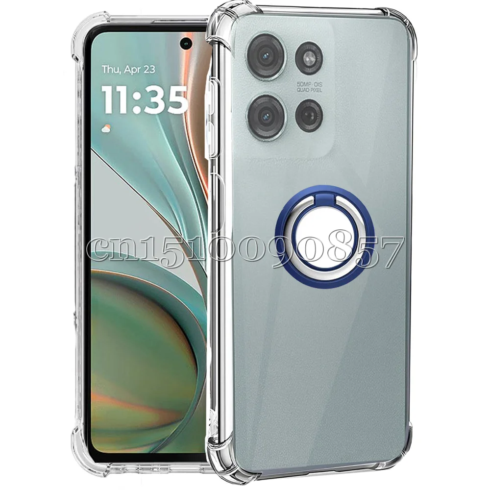 Ring Holder Reinforced Corners Soft TPU Case for Motorola Moto G75 S50 Edge 50 Neo G55 G35 Pro Fusion Ultra X50 G85 G24 G54