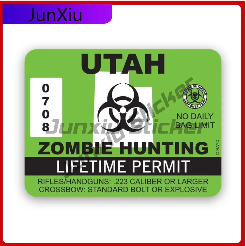 

Utah Zombie Hunting Permit Stickerwaterproof Outdoor Cool Bumper Waterproof Vinyl Decal For Car Bumpers Fun Unique Fun Fun