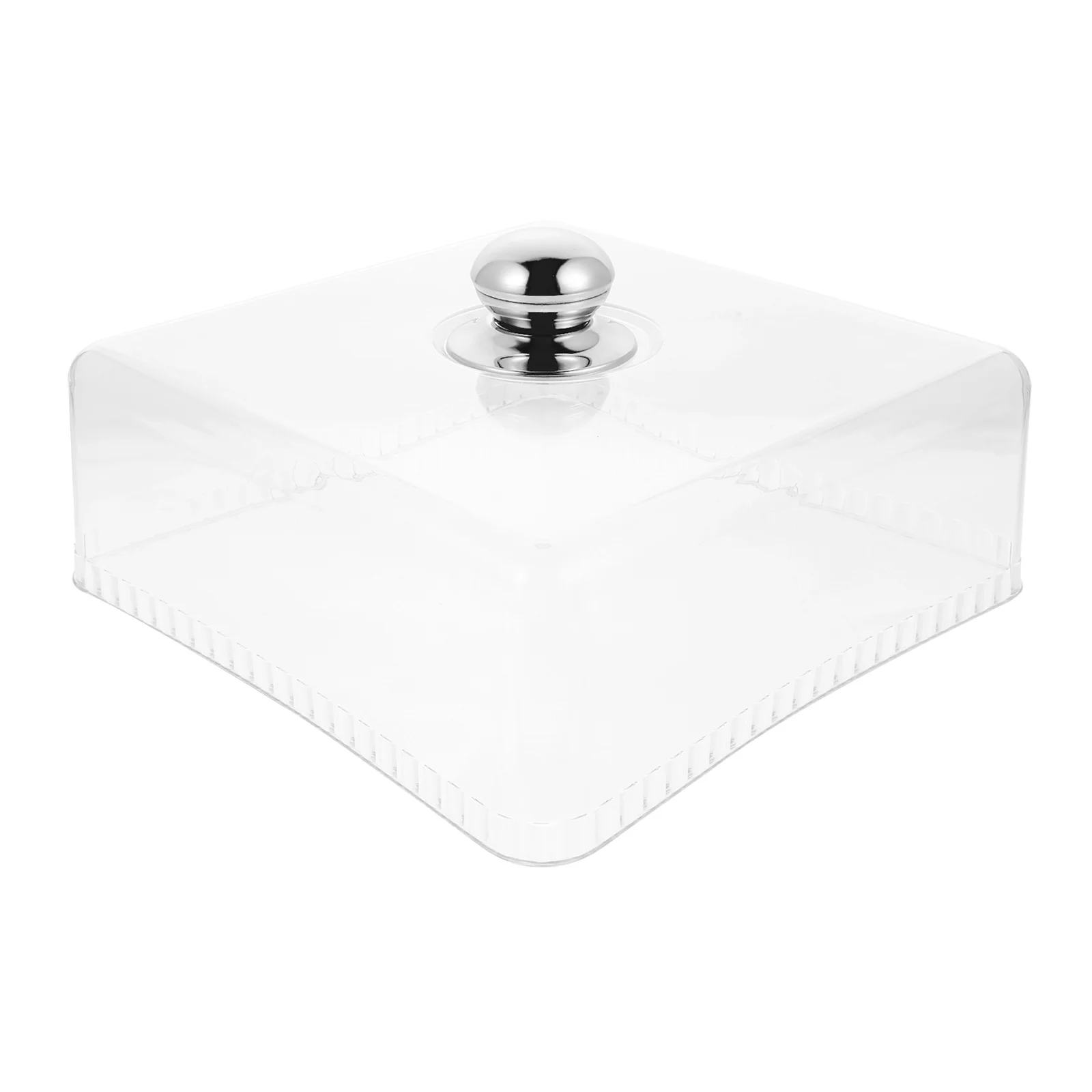 

1Pcs Food Cover Premium Plastic Stainless Steel Handle Dust Proof Insect Resistant Reusable Cake Tray Cover for Kitchen
