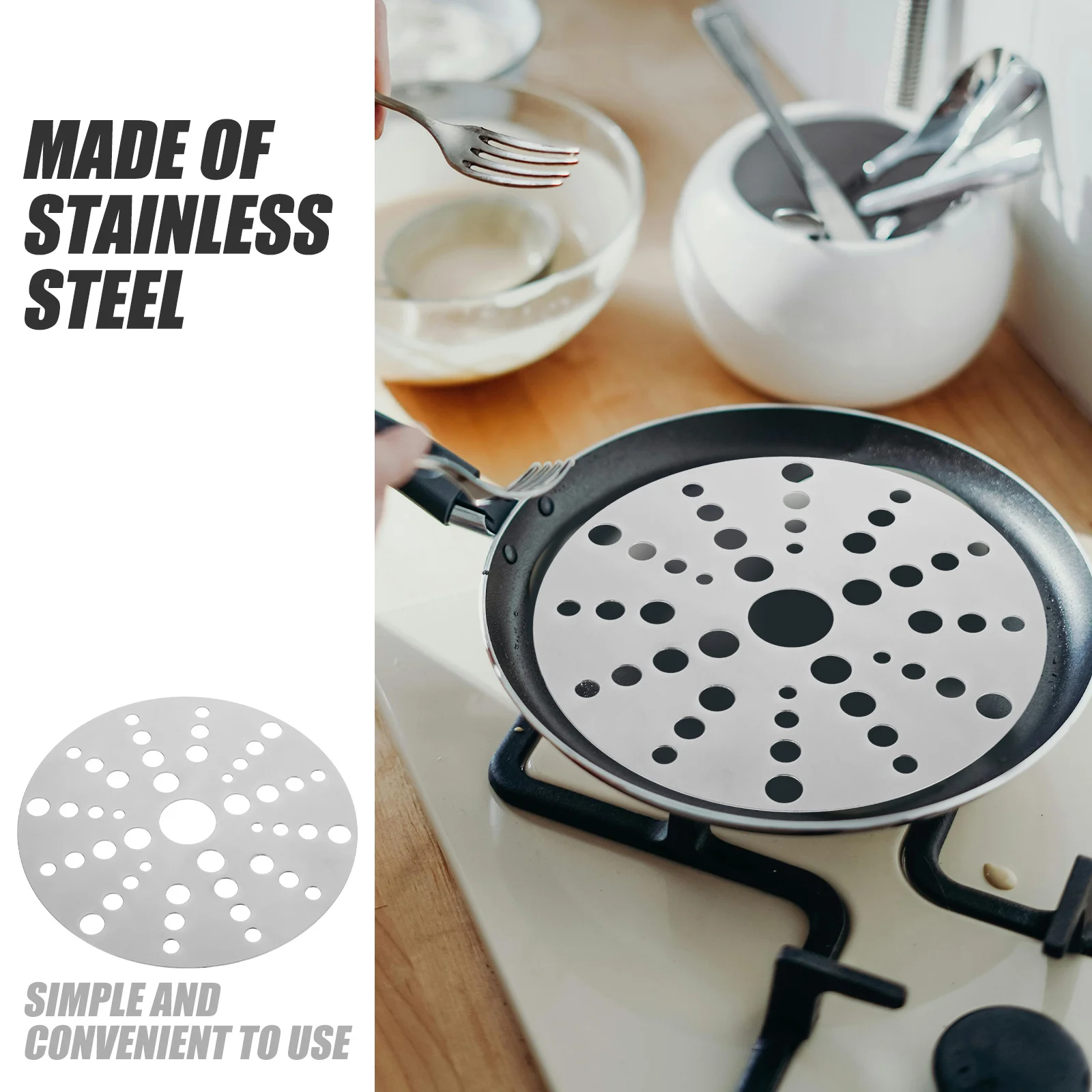 

Kitchen Induction Adapter Diffuser Converter Heat Conduction Plate Metal Conducting Sheet for Cookware Accessory