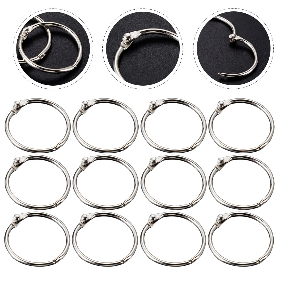 

50 Pcs Key Ring Rings Notebooks Stickers Money Binder Wire Metal Keychain Keyrings for Keys Round Loose Leaf Office