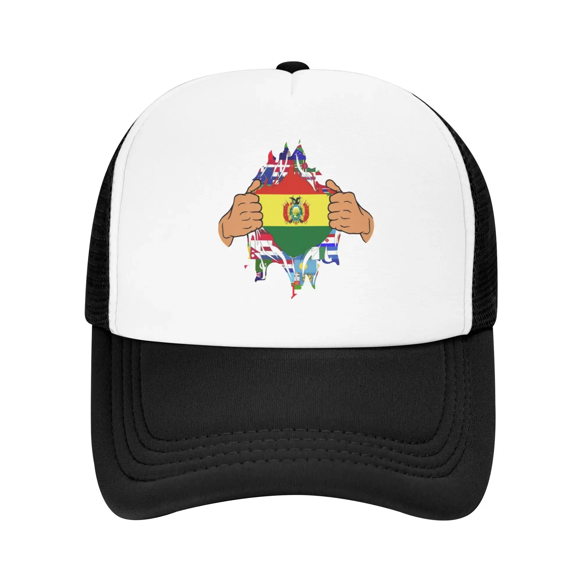 Pride Of Bolivia Flag In My Heart Hiking Mesh Baseball Caps Women Men Personalized Male Beach Sunscreen Hat Hip Hop Trucker Cap