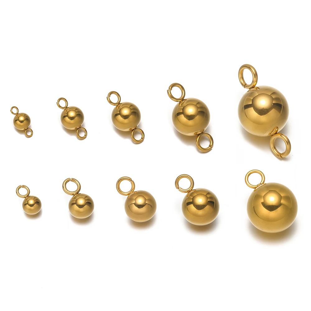 20 Stück Edelstahl-Massivperlen Doppelringe Kugelverbinder DIY Schmuck Halsketten Anhänger Ohrringe Armbänder Zubehör – Detail 5