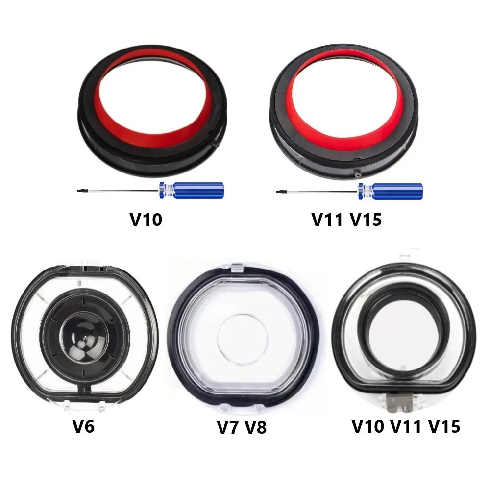 Sealing Ring Dust Bin Lid For Dyson Vacuum Cleaner V6 V7 V8 V10 V11 V12 V15, Replacement Bottom Cover Dust Bin Top Fixed Part