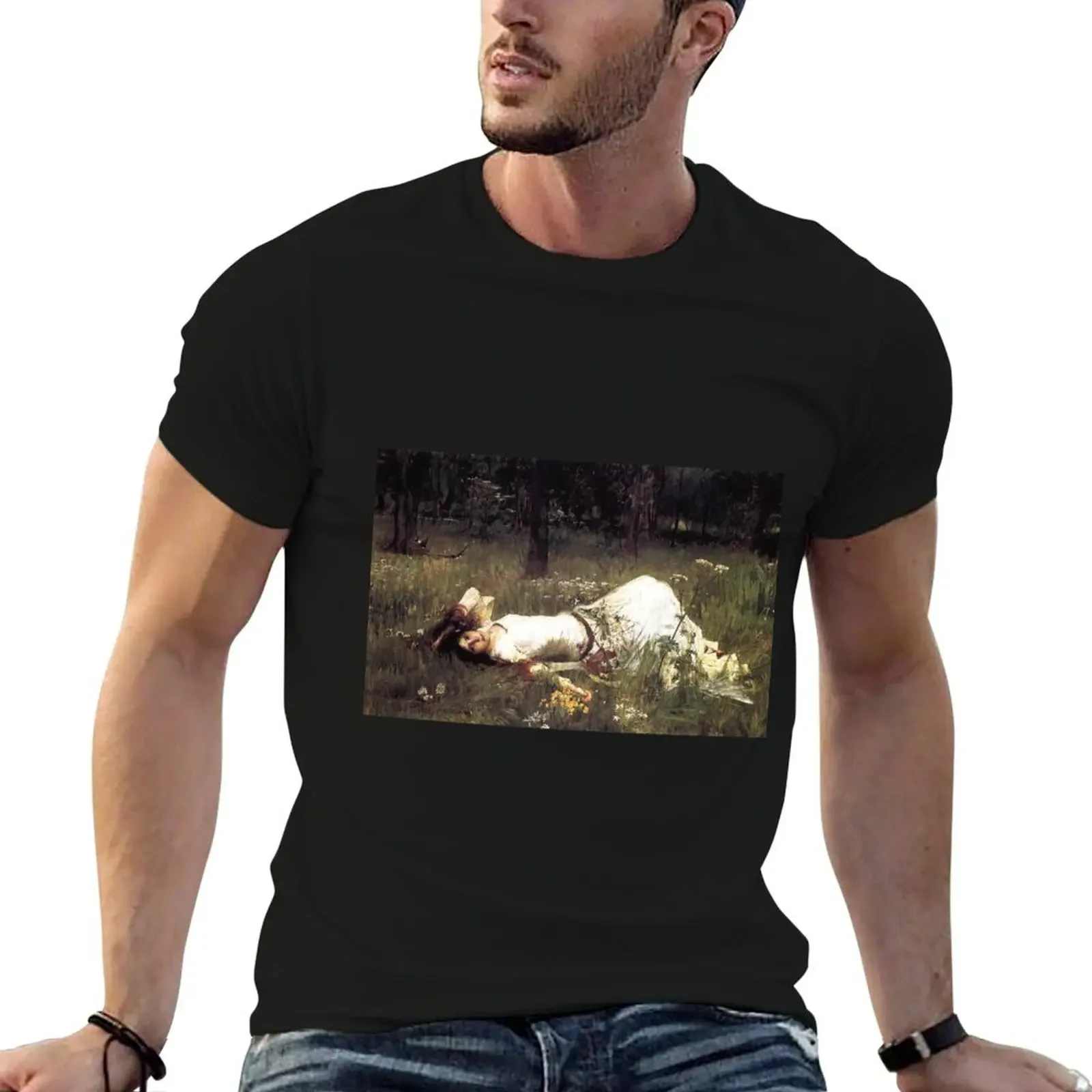 

OPHELIA - JOHN WILLIAM WATERHOUSE Pullover Hoodie rapper graphic tees street wear cotton t shirt men tees men tshirt