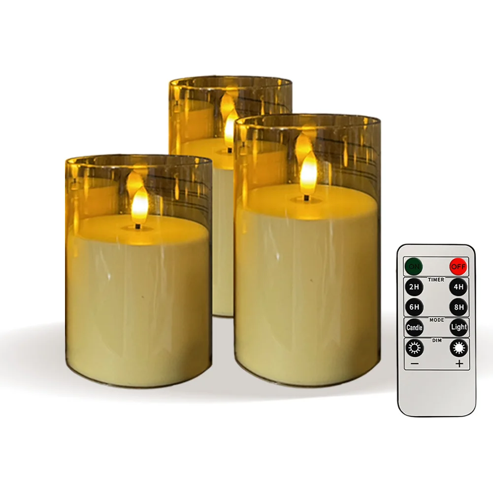 LED Candles Lights Remote Control Electronic Candle Lamp Flameless Decorative Candle Lamp for Wedding Bar Church Decor