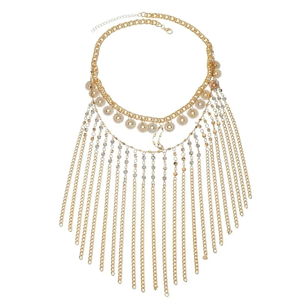 Creatieve Coin Bell Buikdans Gezichtssluier Strass Etnische Stijl Gordijn Hoofdketting Goud Cosplay Hoofdband Maskerade Masker Vrouwen