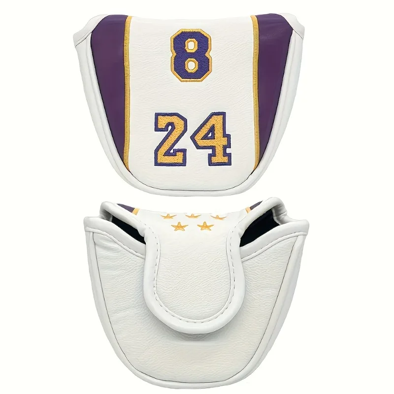 غطاء رأس متين لنادي الجولف بتصميم نجمي ورقمي - إغلاق مغناطيسي، واقي قضيب دفع الجولف، ملحقات الجولف