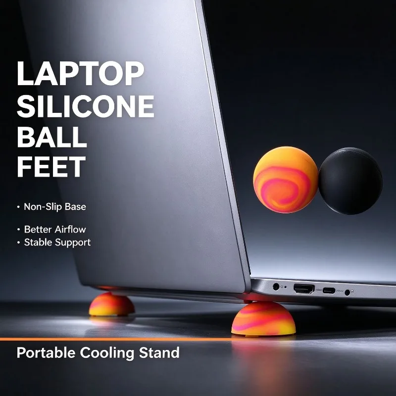 Silicone Ball Non Slip Feet Pad Laptop Height Raised Cooling Stand Shock Absorption Anti Scratch Heat Dissipation